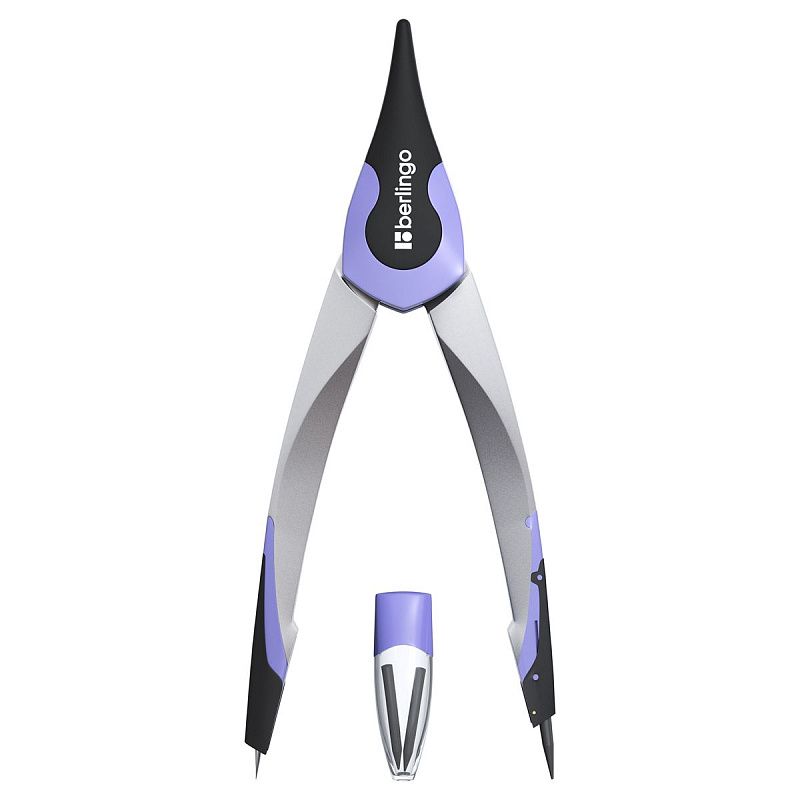 Готовальня Berlingo "Optimum", 2 предмета, циркуль 135мм, пластиковый футляр, фиолетовый 
