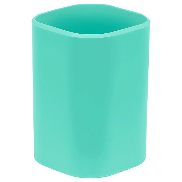 Подставка-стакан СТАММ "Фаворит", пластиковая, квадратная, мятная