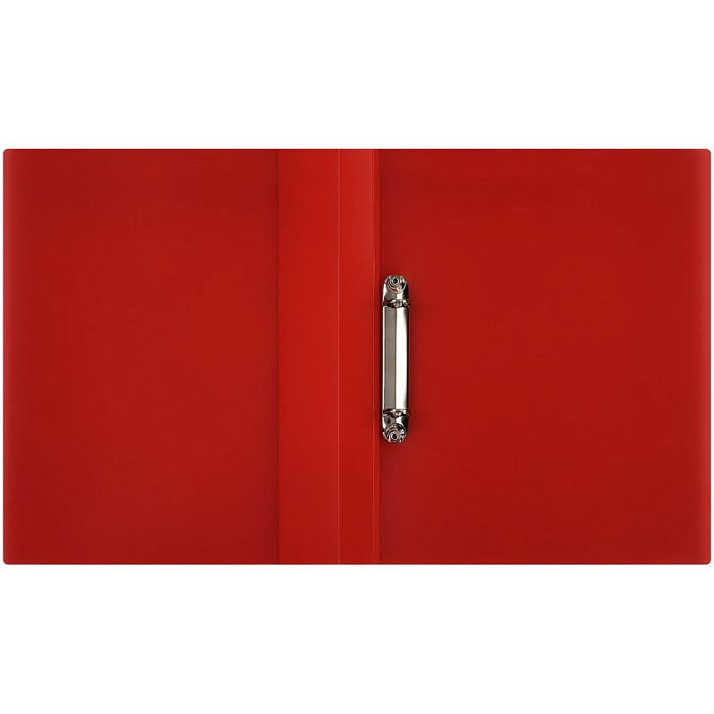 Папка на 2 кольцах СТАММ "Кристалл" А4, 40мм, 700мкм, пластик, красная 