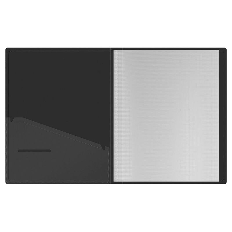 Папка с 80 вкладышами Berlingo "Soft Touch", 35мм, 800мкм, черная, с внутр. карманом 