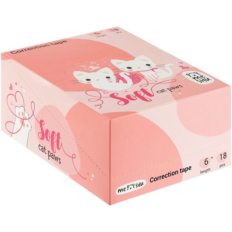 Корректирующая лента MESHU "Say Meow", 5мм*6м, дисплей-бокс, ассорти