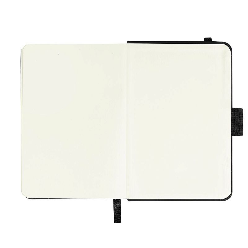 Скетчбук 100л., А6 Гамма "Студия", черный, твердая обложка, на резинке, слоновая кость, 110г/м2