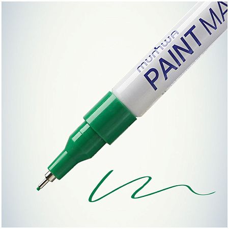 Маркер-краска MunHwa "Extra Fine Paint Marker" зеленая, 1мм, нитро-основа 