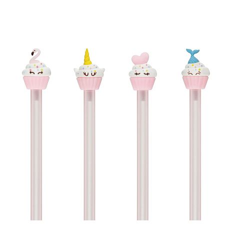 Ручка шариковая MESHU "Small Princess Cake", синяя, 0,7мм, корпус ассорти, с топпером 