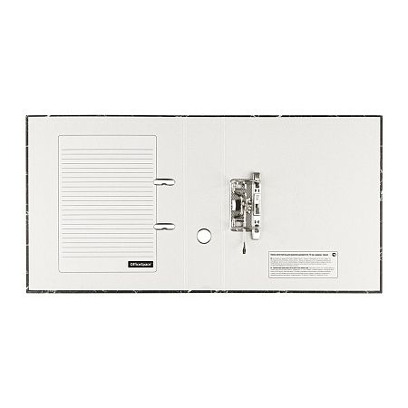 Папка-регистратор OfficeSpace 75мм, мрамор, черная, бюджет 