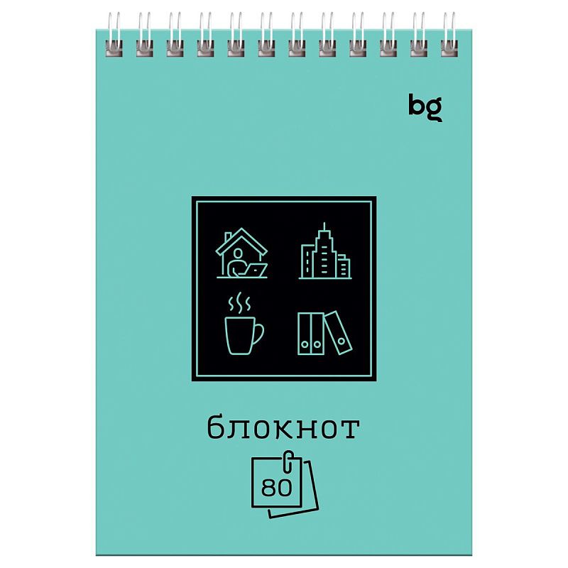 Блокнот А6 80л. на гребне BG "Моноколор с удобством"