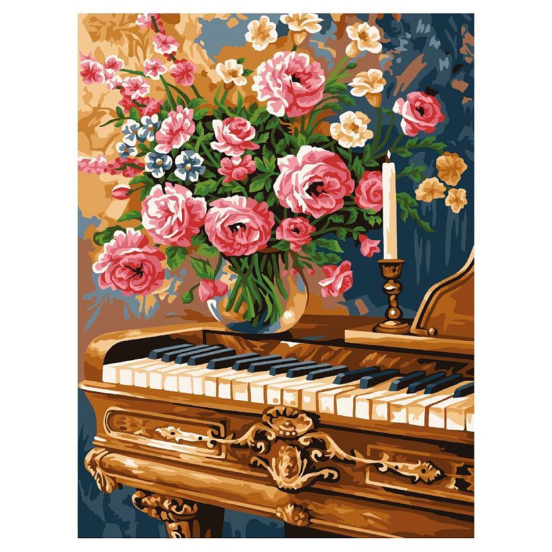 Картина по номерам на картоне ТРИ СОВЫ "Цветочная мелодия", 30*40, с акриловыми красками и кистями