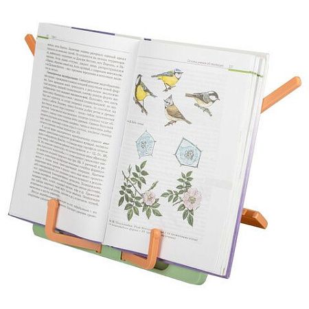 Подставка для книг ЮНЛАНДИЯ, регулируемый наклон, прочный ABS-пластик, светло-зеленая, 237898 