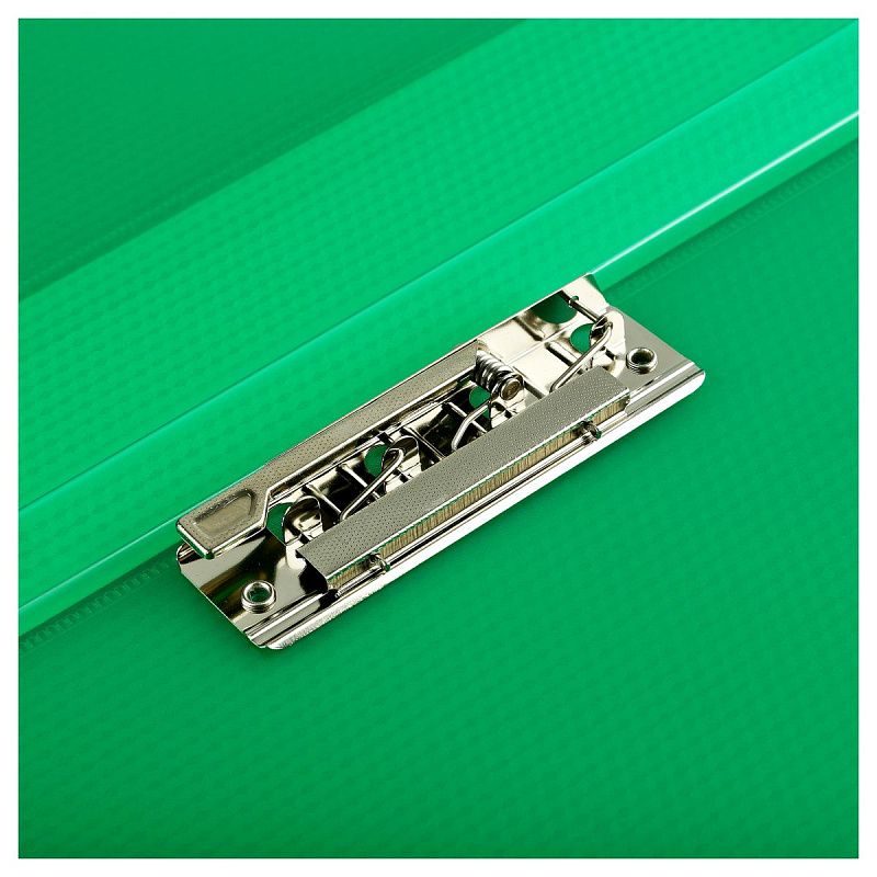 Папка с боковым зажимом СТАММ "Кристалл" А4, 17мм, 700мкм, пластик, зеленая 