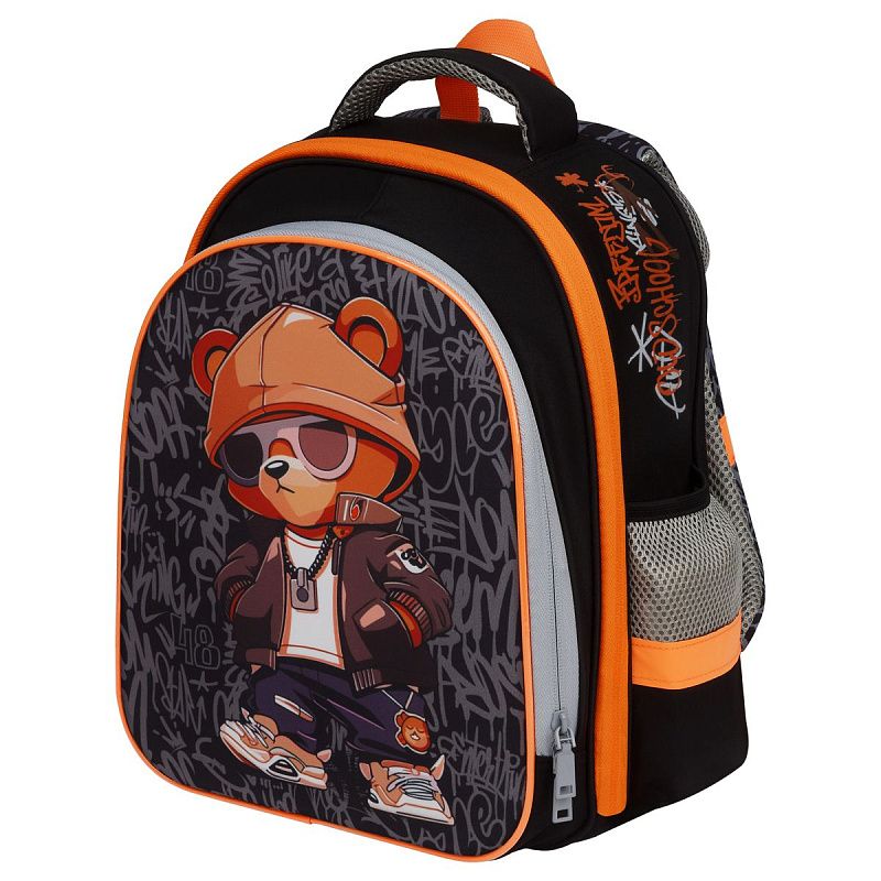 Ранец ArtSpace School Friend Light "Bear" 35*29*12см, 2 отделения, 2 кармана, анатомическая спинка 