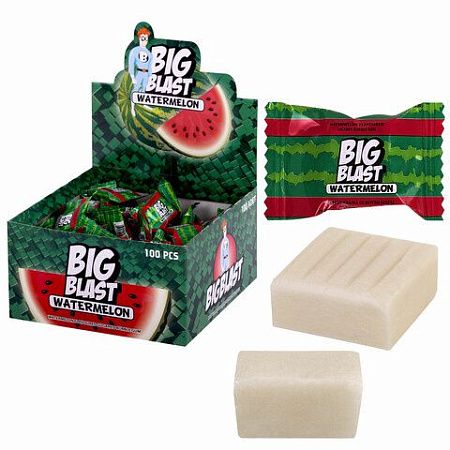 Жевательная резинка BIGBLAST со вкусом Арбуза, 100 шт по 4 г в шоубоксе, ТУРЦИЯ, УТ-00002282