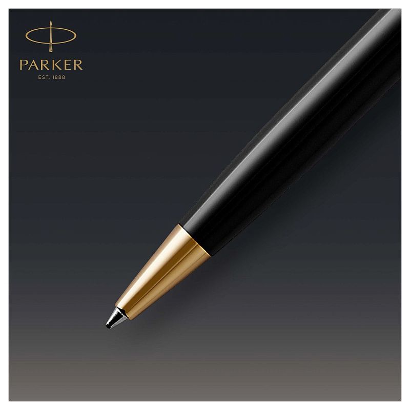 Ручка шариковая Parker "Sonnet Black Lacquer GT" черная, 1,0мм, поворот., подарочная упаковка 