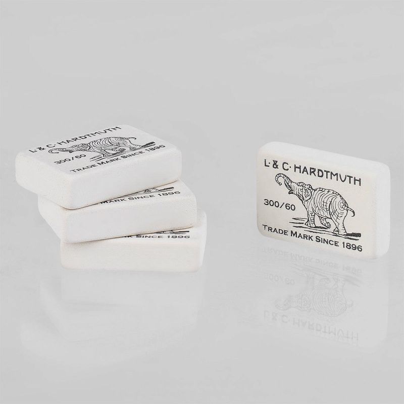 Ластик Koh-I-Noor "Elephant" 300/60, прямоугольный, натуральный каучук, 31*21*8мм, ч/б 