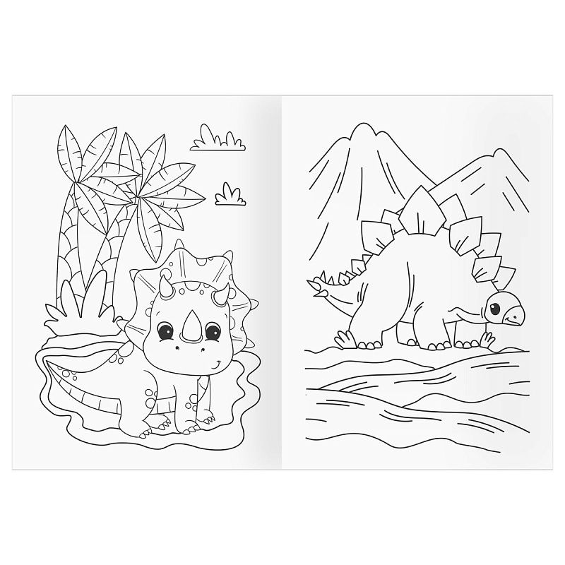 Раскраска А5, 16 стр., ТРИ СОВЫ "Динопарк"