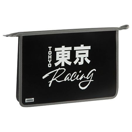 Папка для тетрадей 1 отделение, ArtSpace "Tokyo Racing", А4, пластик, на молнии 