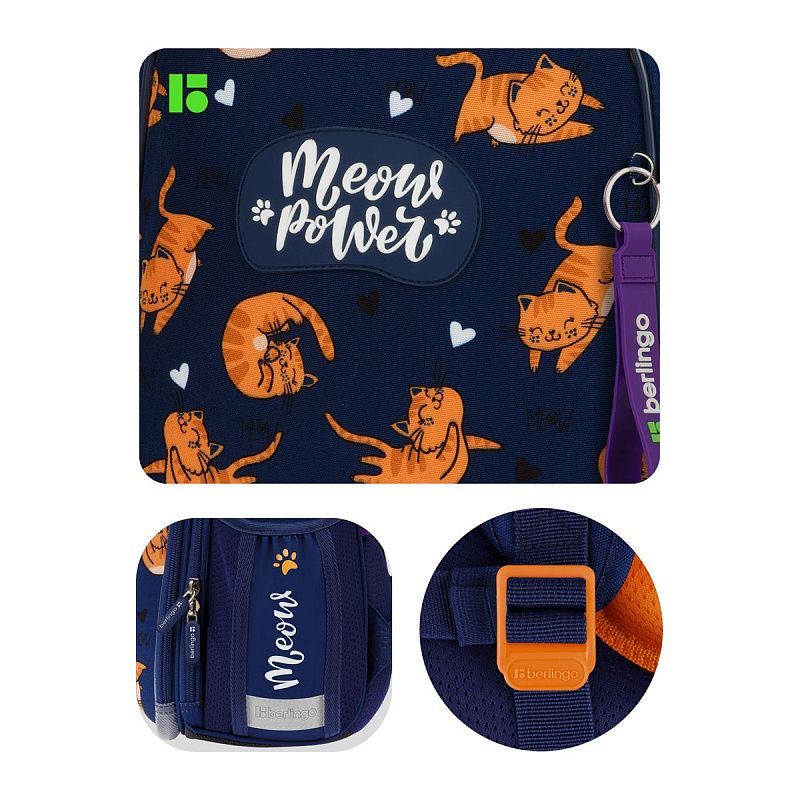 Ранец Berlingo Expert "Meow power" 37*28*16см, 2 отделения, 2 кармана, анатомическая спинка 