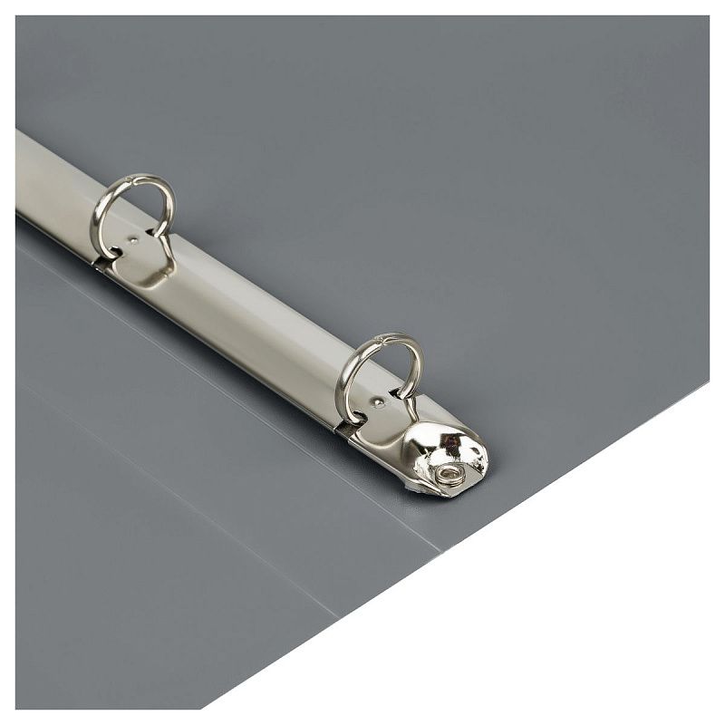 Папка на 4 кольцах СТАММ "Стандарт" А4, 25мм, 700мкм, пластик, серая 