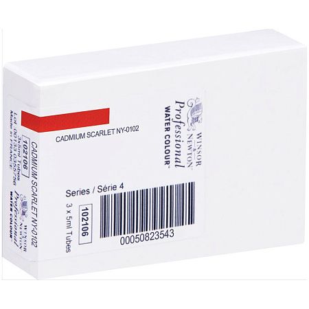 Акварель художественная Winsor&Newton "Professional", 5мл, туба, №106 кадмий алый