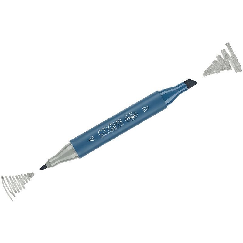 Маркер двусторонний для скетчинга Гамма "Студия", яшма, корпус трехгранный, пулевид./клиновид. наконечники