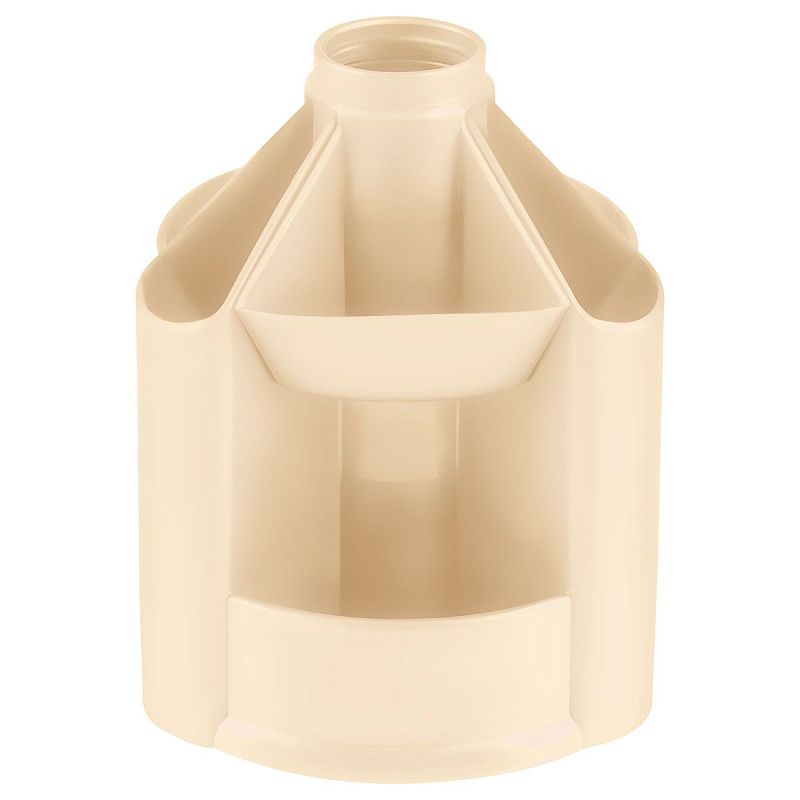 Настольная подставка СТАММ "Mini Desk", пластиковая, вращающаяся, бежевая