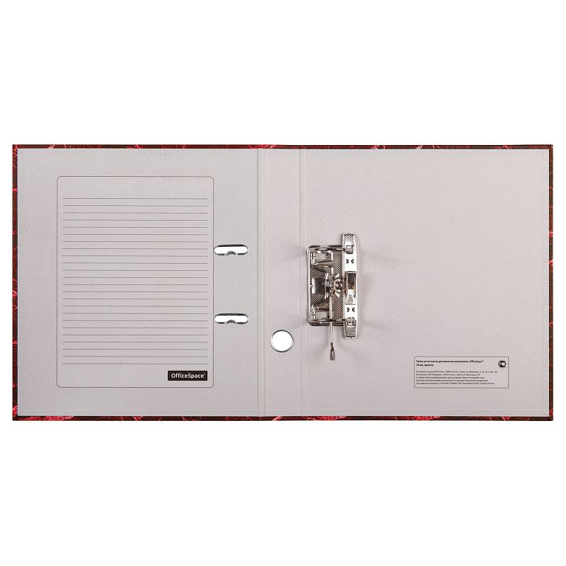Папка-регистратор OfficeSpace 50мм, мрамор, красная 