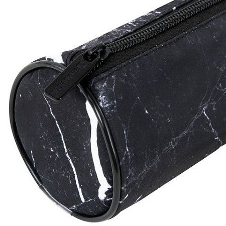 Пенал-тубус BRAUBERG, с эффектом Soft Touch, мягкий, "Black marble", 22х8 см, 271569 