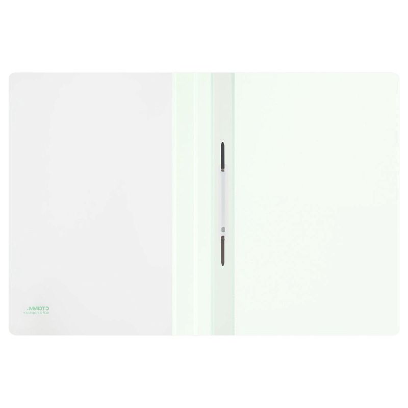 Папка-скоросшиватель пластик. перф. СТАММ "Сияние" А4, 180мкм, белый с прозр. верхом 