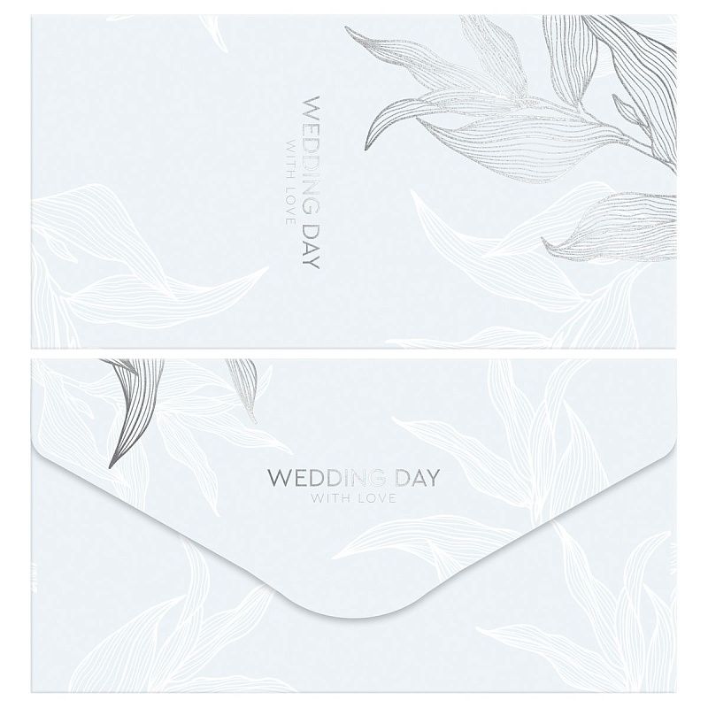 Конверт для денег MESHU "Wedding" 85*164мм, матовая ламинация, фольга, 3 дизайна