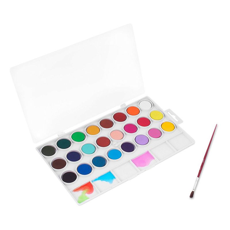 Акварель JOVI, 24 цвета, малые кюветы, с кистью, с палитрой, пластик, европодвес