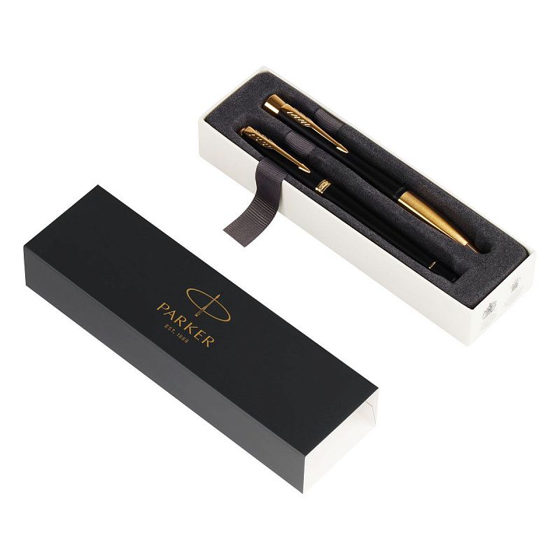 Набор Parker "Urban Duo": ручка шариковая Urban Black GT, синяя, 1,0мм + перьевая ручка Urban Black GT 