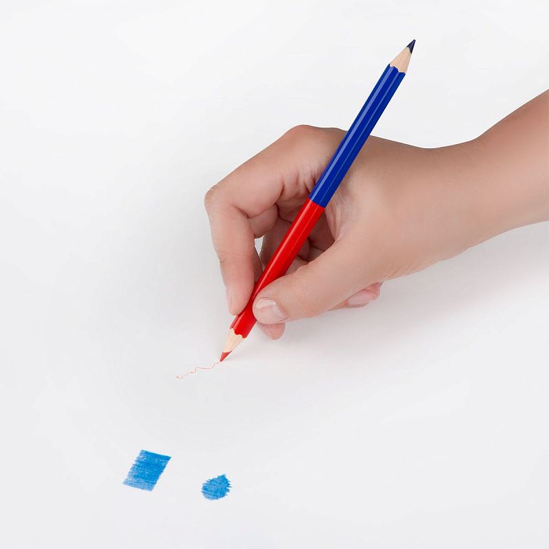 Карандаш двухцветный Koh-I-Noor, синий-красный, утолщенный 