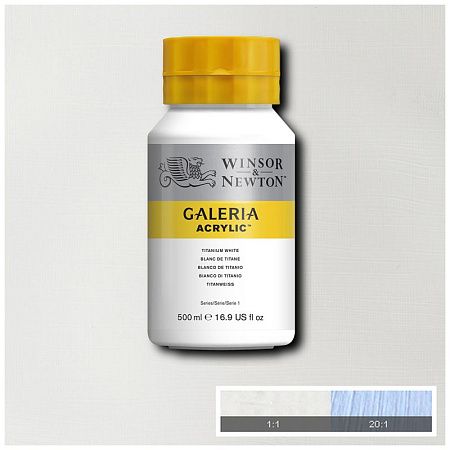 Краска акриловая художественная Winsor&Newton "Galeria", 500мл, банка, титановые белила