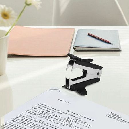Антистеплер для скоб № 10 и № 24/6, STAFF "EVERYDAY", с фиксатором, черный, 224628