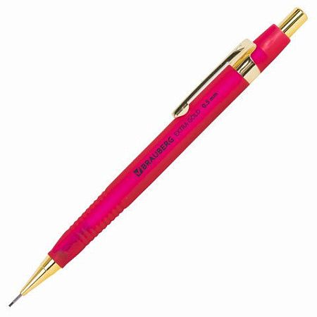 Карандаш механический 0,5 мм, HB, BRAUBERG EXTRA GOLD, ластик, корпус SOFT TOUCH, ассорти, 181963 