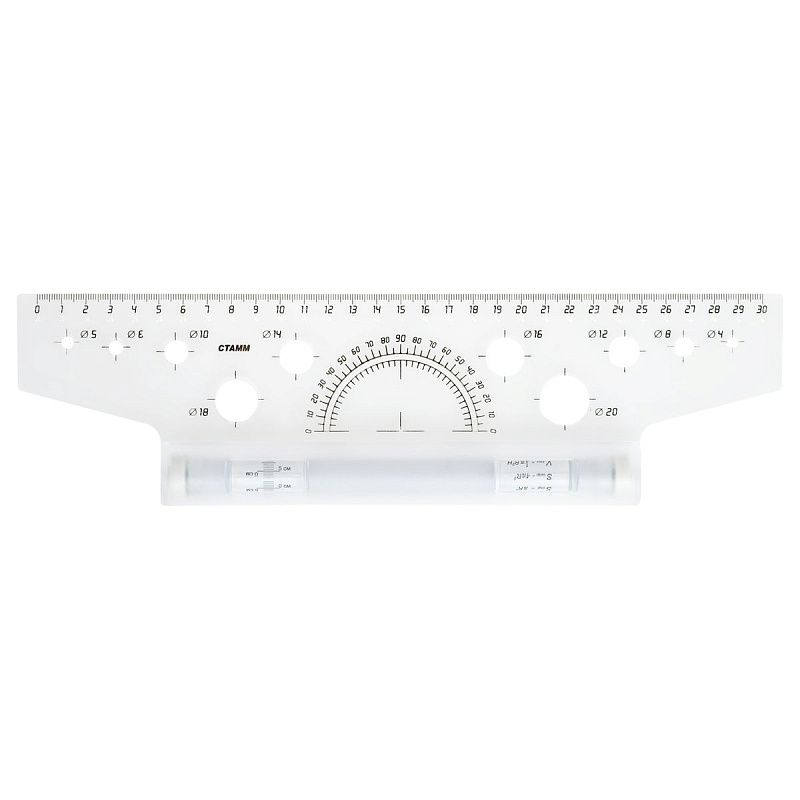 Рейсшина 30см СТАММ, металлический ролик, картонная коробка 