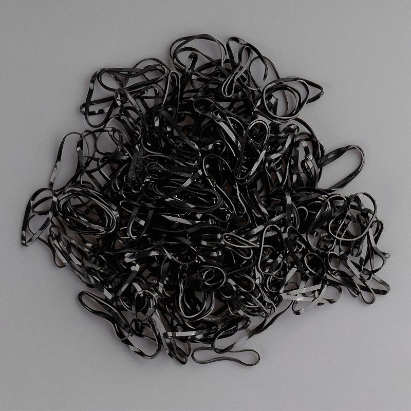 Резинки для волос MESHU, черные, 300шт., диаметр 2см, европодвес