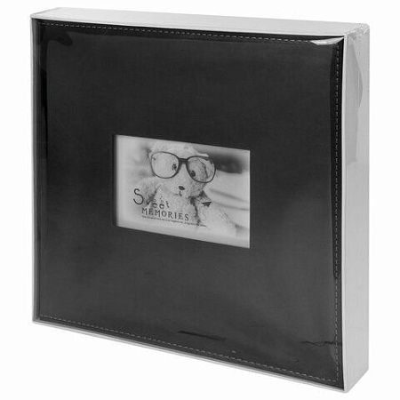 Фотоальбом BRAUBERG "Premium Black" 20 магнитных листов 30х32 см, под кожу, черный, 391186