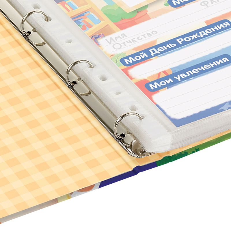 Папка-портфолио 7БЦ А4 BG, на 4 кольцах для дошкольника "Я и мои друзья", 20 файлов, 10 вкладышей. 