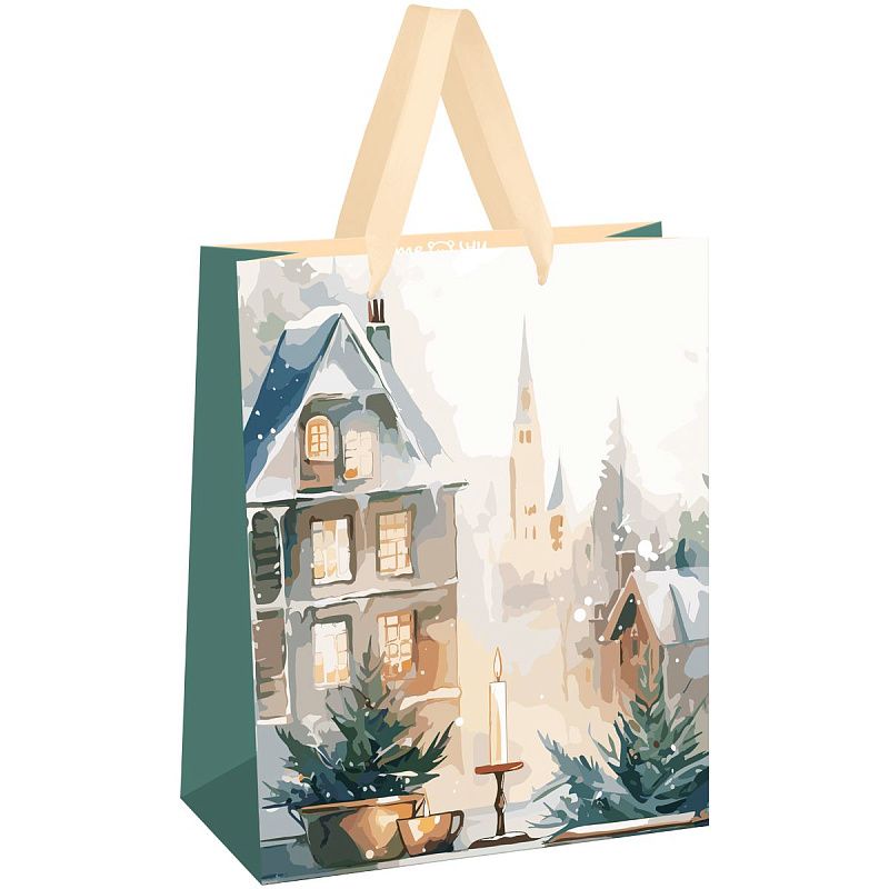 Пакет подарочный 26*32*12см MESHU "Christmas mood", фольга,   матовая ламинация