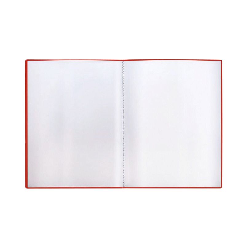 Папка с 30 вкладышами СТАММ А4, 17мм, 500мкм, пластик, красная 