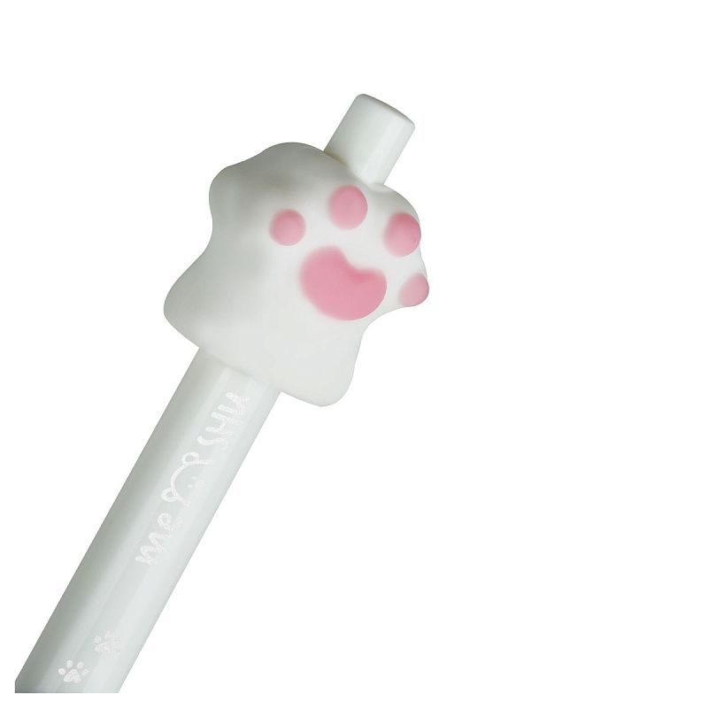 Ручка шариковая автоматическая MESHU "Nice paw" синяя, 0,7мм, корпус ассорти, с топпером 