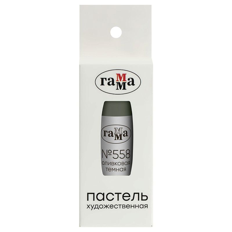Пастель художественная Гамма, оливковая темная № 558, штучная, картон. упаковка