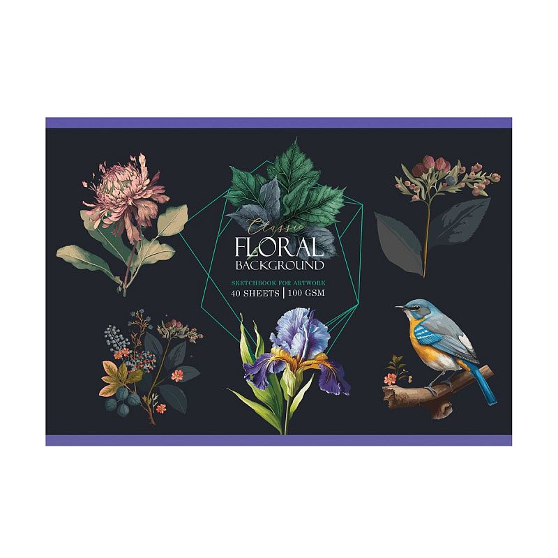 Альбом для рисования 40л., А4, на скрепке BG "Птицы в саду"