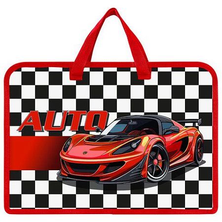 Папка на молнии с ручками ЮНЛАНДИЯ А4, 1 отделение, пластик, ширина 45 мм, Auto, 272150 