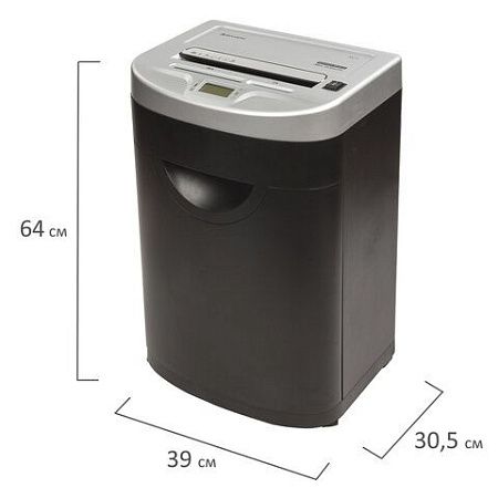 Уничтожитель (шредер) BRAUBERG S22-S, 2 уровень секретности, полоски 4 мм, 22 листа, 34 л, CD, 531773