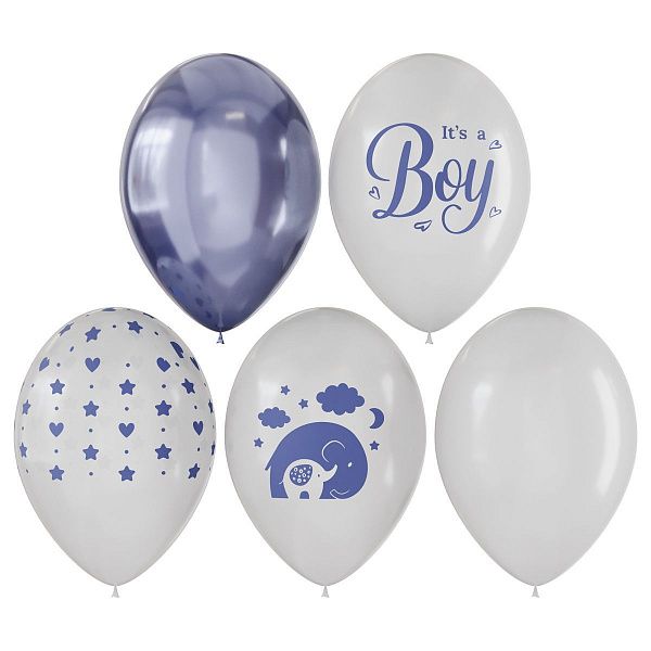 Воздушные шары, 10шт., М12/30см, MESHU "It's boy", пастель, ассорти