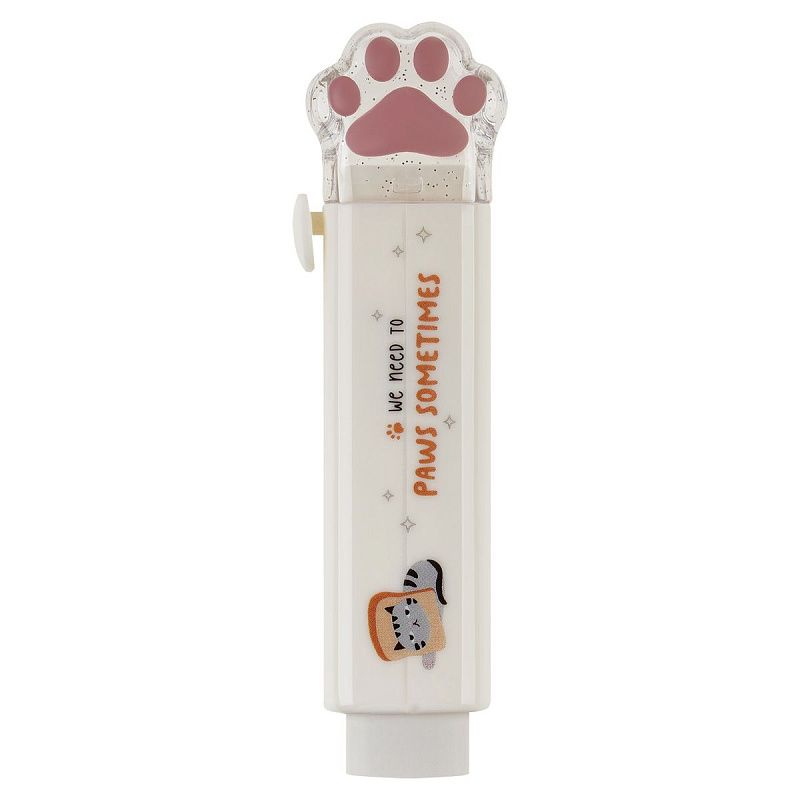 Ластик MESHU "Cat Paw", 93*28*17мм, термопластичная резина, блистер, европодвес, белый 