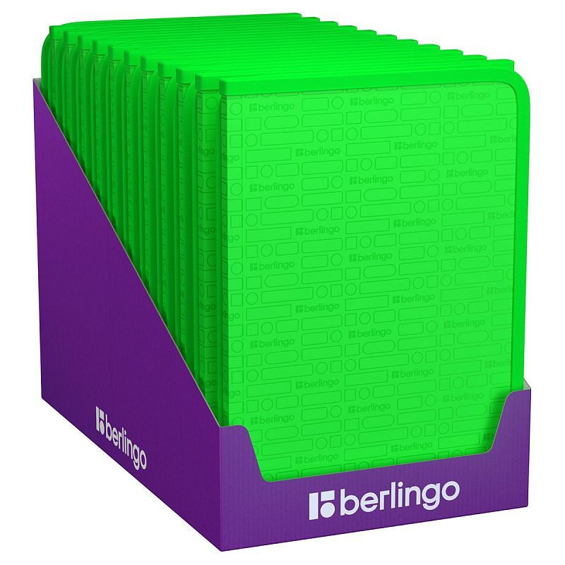 Папка на молнии Berlingo "Your Way" А4, 600мкм,  зеленый неон 