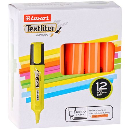Текстовыделитель Luxor "Textliter" оранжевый, 1-4,5мм 