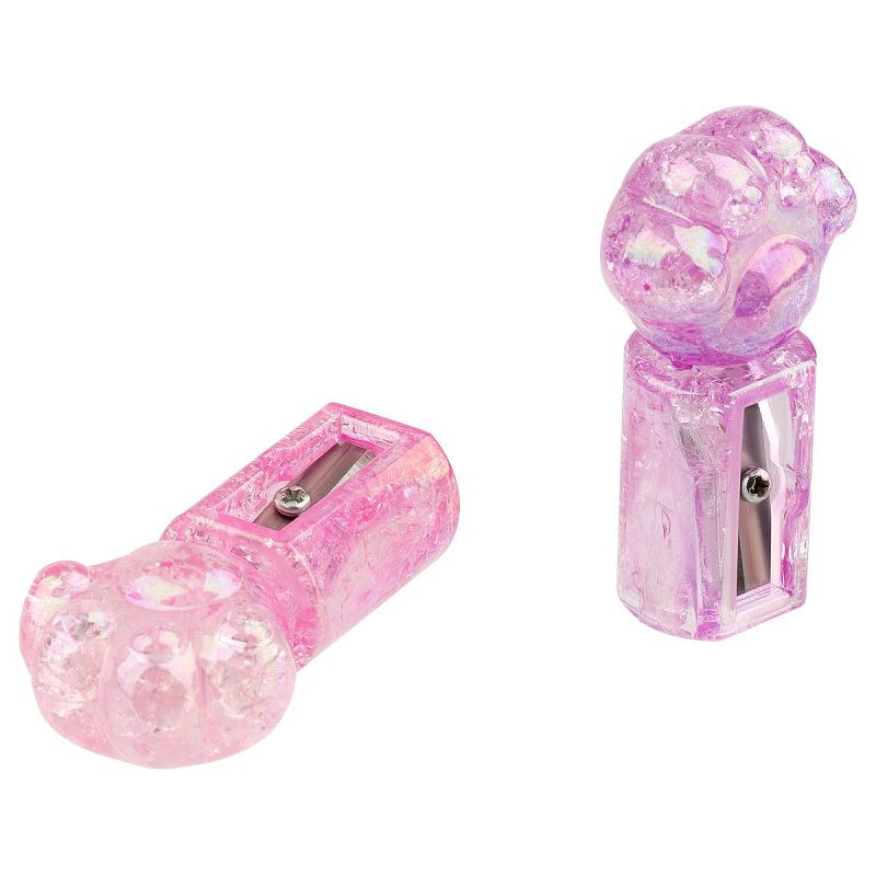 Точилка пластиковая MESHU "Cute paw", 1 отверстие, ассорти 